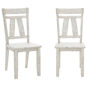 MT Pleasant Set of 2 Dining Chairs, Oyster White/Gray