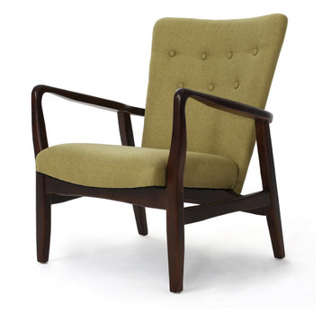 GDF Studio Suffolk French Style Fabric Arm Chairs, Wasabi, Single