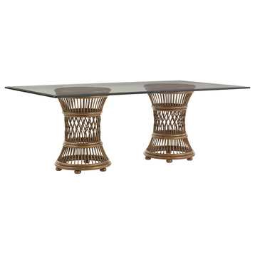 Aruba Dining Table With 84 X 48" Glass Top