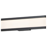 Maxim Lighting - Visor 18" LED Wall Sconce - Dual Black aluminum channels support a Frost acrylic diffuser that projects light into the room when illuminated. Available in 4 lengths, this collection can be installed horizontal above the mirror or vertical on each side.
