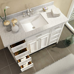 Ace 61 inch Single Sink Bathroom Vanity Set in White Finish - Bathroom Vanities And Sink Consoles