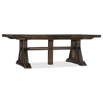 Roslyn County Trestle Dining Table With 2 21" leaves