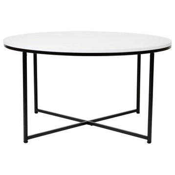 Hampstead Collection Coffee Table - Modern White Finish Accent Table with...