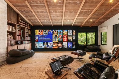 Trendy home theater photo in Los Angeles