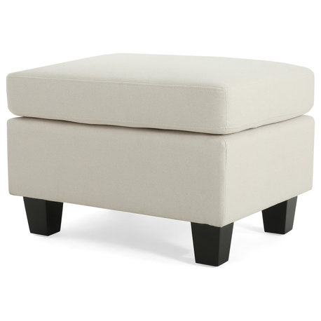 GDF Studio Christabel Fabric Ottoman Footstool, Beige