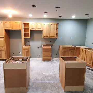 Finished basement kitchen in progress