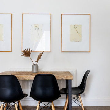 Home Styling: Wooden Dining Table with Gallery Wall - Modern Elegance in Maida V