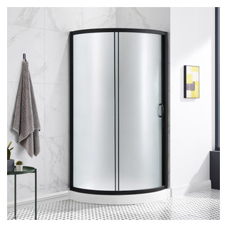 DreamLine DL-6052-06 Prism Lux 40 x 40 Frameless Hinged Corner Shower Enclosure in Oil Rubbed Bronze with White Acrylic Base Kit