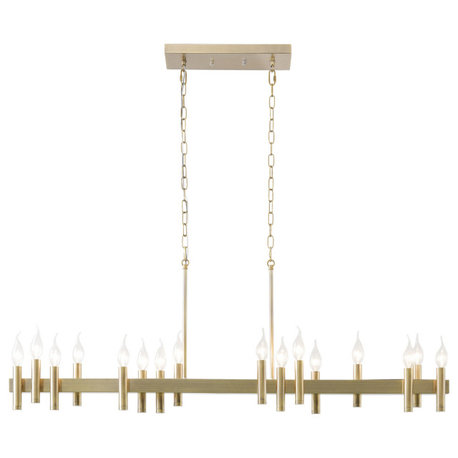 Varaluz 357N16 Collette 16 Light 48"W Linear Pendant - Antique Brass