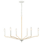 Elk Home - Breezeway 31'' High 6-Light Chandelier White Coral - The Breezeway collection is defined by thin lines with soft curves, giving this collection a coastal casual look. Natural rattan-wrapped arms lightly contrast the white coral finish. 6 light 60 watt Candelabra - E12 base B10 bulb Not Included . Includes 48 inches of chain.