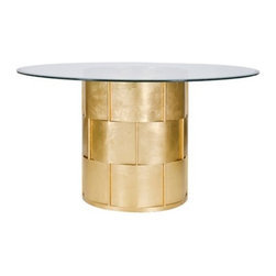 Worlds Away - Worlds Away Amanda Gold Leafed Dining Table - Dining Tables