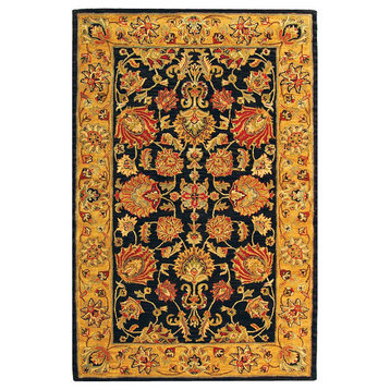 Safavieh Heritage Collection HG343 Rug, Charcoal/Gold, 8'3" X 11'