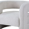 Benzara BM251143 Accent Chair With Fabric Upholstery and Curved Backrest, White