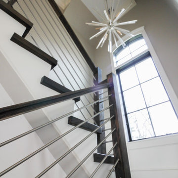 Project #72 | Modern Staircase with Horizontal Steel Rod Railing