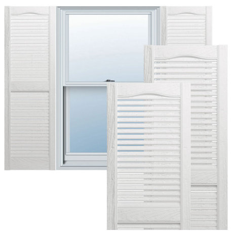 12"Wx43"H Lifetime Open Louver Cathedral Top Center Mullion Vinyl Shutters