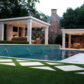 Transitional Outdoor Living, Pool and Dining