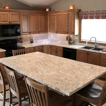 Realistic Granite Patterned Laminate Countertops in a Traditional Fargo Kitchen