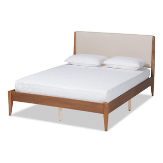 Amara Mid Century Modern Fabric Upholstered Platform Bed