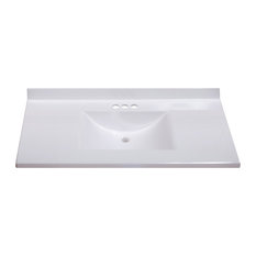 Vanity Tops And Side Splashes Houzz Imperial Marble Center Wave Bowl Bathroom Vanity Top Solid White Gloss Finish