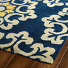 Kaleen Hand-Tufted Global Inspiration Wool Rug, Blue, 2'6"x8'