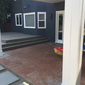 Back patio cover complete,w/existing concrete slab pre overlay