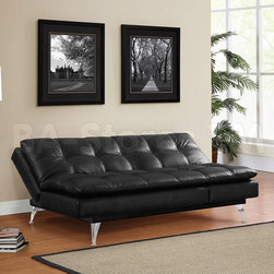 Milan Convertible Sofa Bed in Black - Sofas