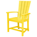 Polywood - Polywood Quattro Adirondack Dining Chair, Lemon - The Quattro Adirondack Dining Chair is ideal for outdoor dining and entertaining and features curved arms and a contoured seat and back for comfort. Constructed of durable POLYWOOD lumber available in a variety of attractive, fade-resistant colors, this all-weather dining chair will never require painting, staining, or waterproofing.