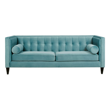 The 15 Best Tuxedo Sofas Couches For, Blue Leather Tuxedo Sofa Review