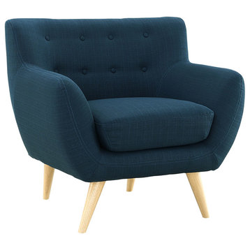Modern Contemporary Armchair, Azure Fabric