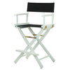 24" Director's Chair With White Frame, Black Canvas
