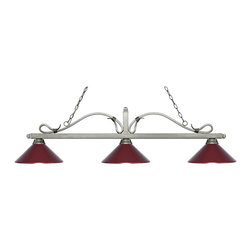 Melrose 114-3AS-M Dark Wine Island Light - Kitchen Island Lighting