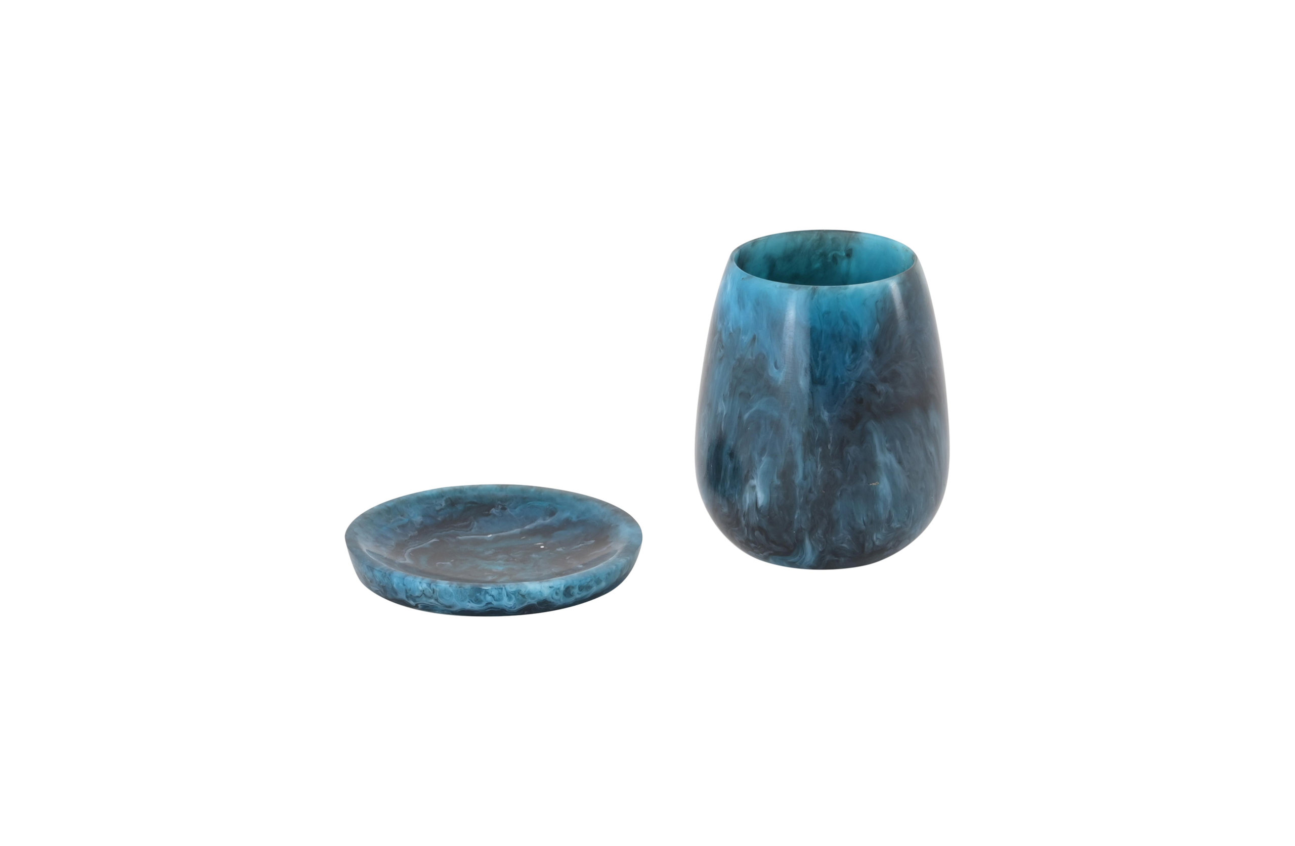 Cuphuzz Rounded Blue Swirl Resin Kiddush Cup - Contemporary - Decorative Bowls ...