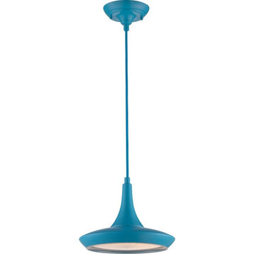 Nuvo Lighting Fantom LED Colored Pendant With Rayon Wire, Blue, 62-444