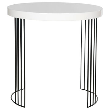 Judy Mid Century Scandinavian Lacquer Side Table White