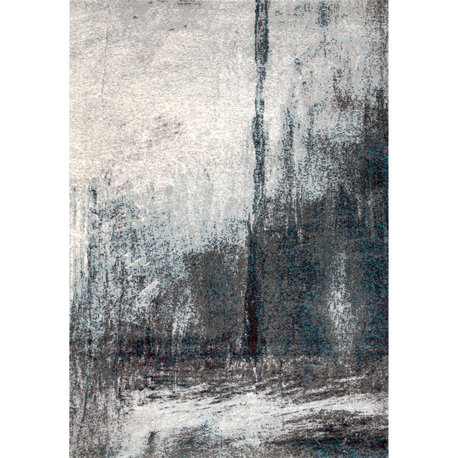 Nuloom Midnight Fog Abstract Area Rug, Grey 5'x8'