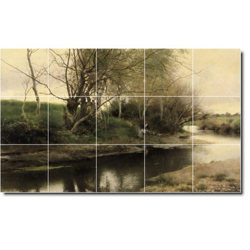 Emilio Sanchez-Perrier Landscapes Painting Ceramic Tile Mural 190, 21.25"x12.75"