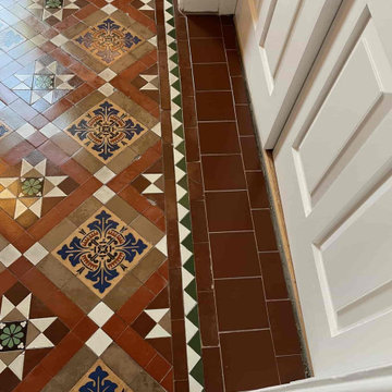 Detailed Classic Victorian Tiled Hallway Floor Restored in Shenstone