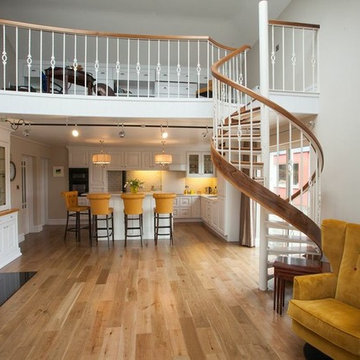 Wallnut Curved with continuous handrail