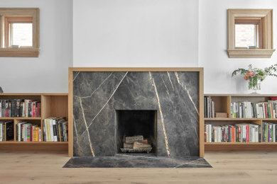 Living room - scandinavian living room idea in Toronto