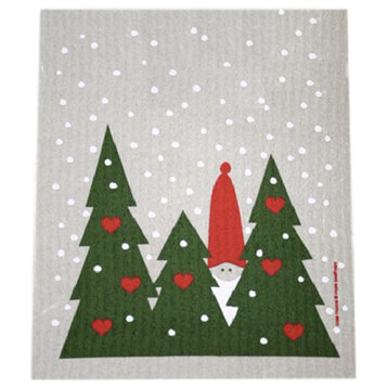 Tomte in Forest Dishcloth
