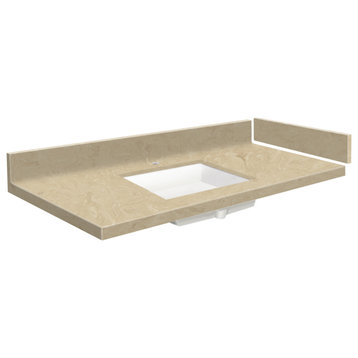 Transolid 31 in. Solid Surface Vanity Top in Almond Sky with Single Hole