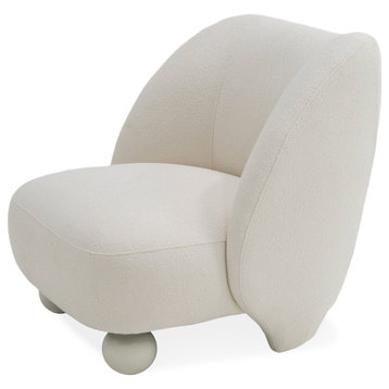Divani Casa Duran Contemporary White Fabric Accent Chair