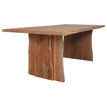 HomeRoots Solid Acacia Wood Live Edge Dining Table