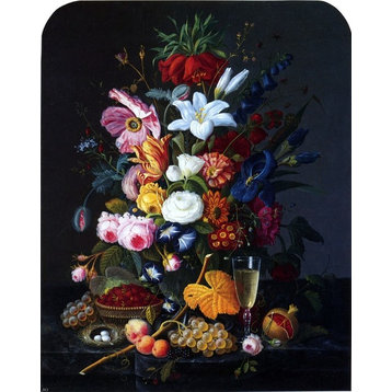 Severin Roesen Floral Still Life, 20"x25" Wall Decal Print