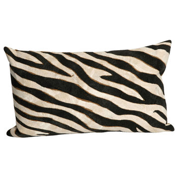 Visions I Zebra Pillow, Black, 12"x20"