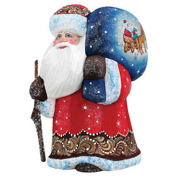 Enjoy The Moment Santa, Woodcarved Figurine