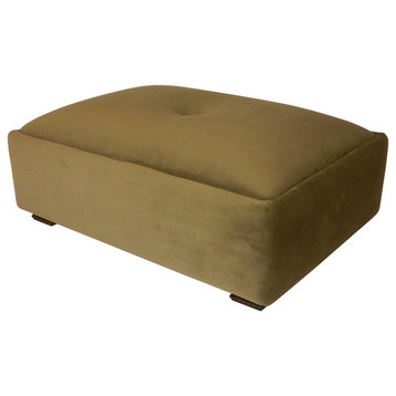 Grand Deco Tufted Suede Footstool - Available in 7 colors, Olive