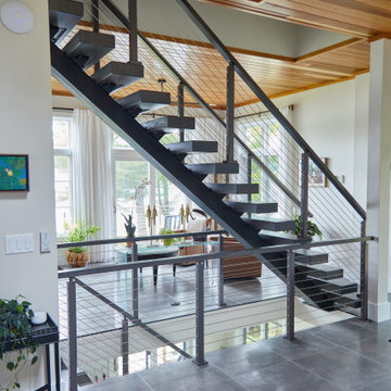 Cable Railing for Ash Floating Stairs