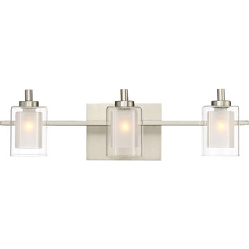 3 Light Transitional Large Vanity Light Fixture Approved for Damp