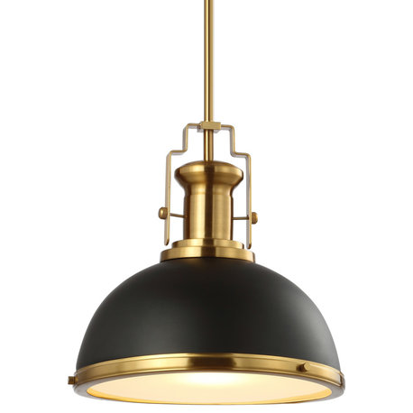 Stella Moravian Star Metal/Glass LED Flush Mount, Black/Brass Gold, Width: 13"
